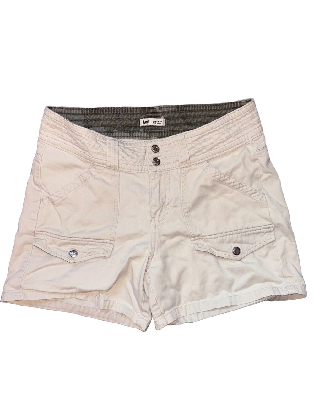 Lee Women's Light Cream Utility Cargo Shorts